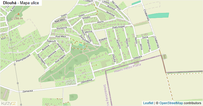 Dlouhá - mapa ulice