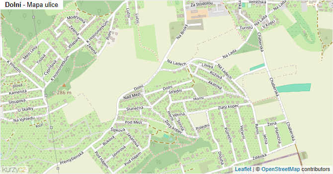 Dolní - mapa ulice