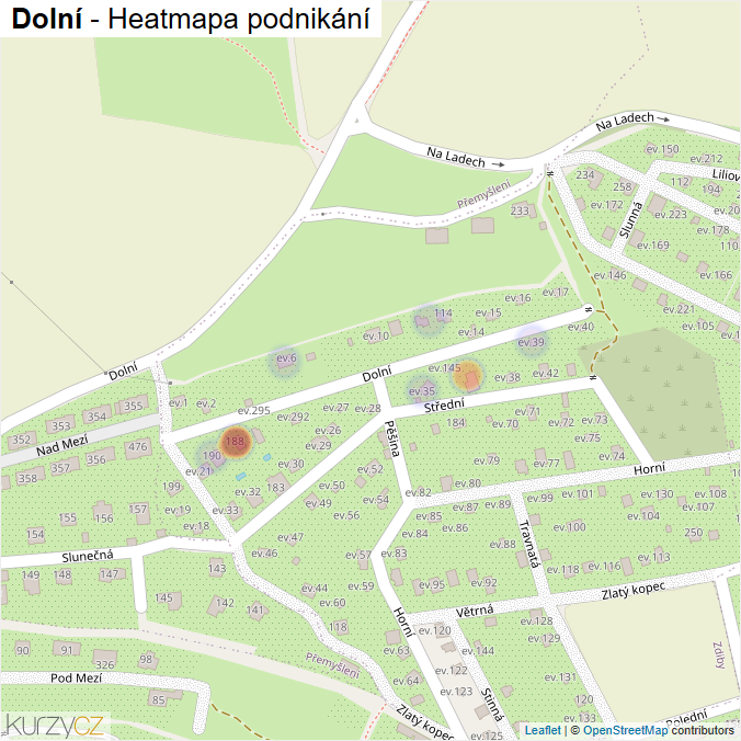 Mapa Dolní - Firmy v ulici.
