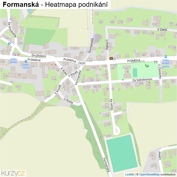 Mapa Formanská - Firmy v ulici.
