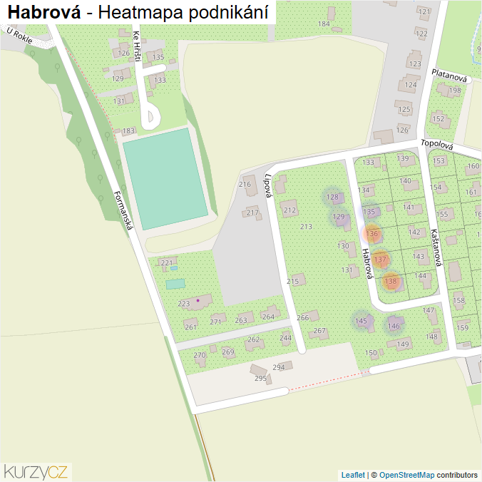 Mapa Habrová - Firmy v ulici.