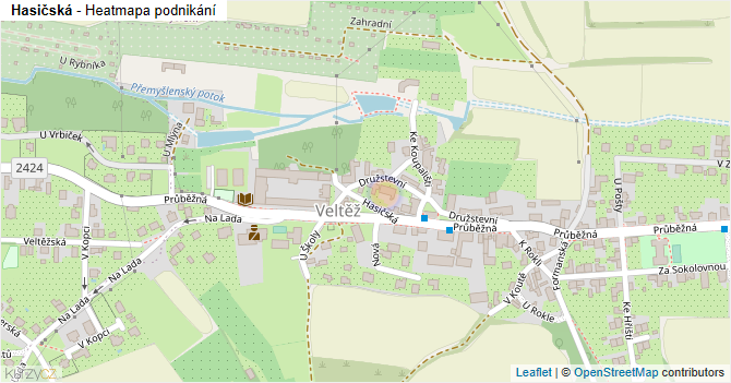 Hasičská - mapa podnikání