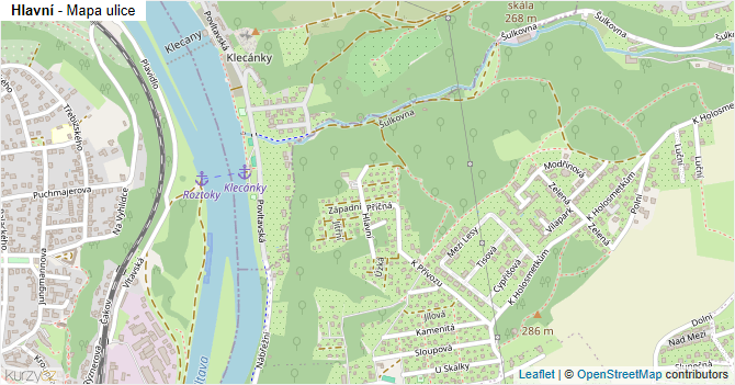 Hlavní - mapa ulice