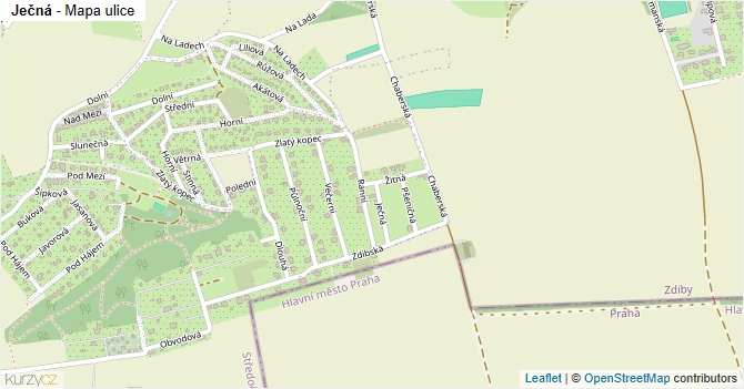 Ječná - mapa ulice
