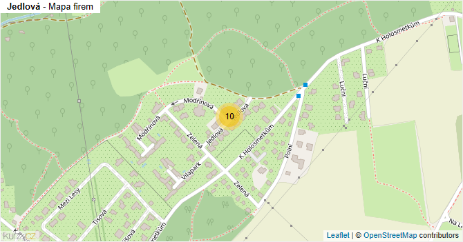 Jedlová - mapa firem