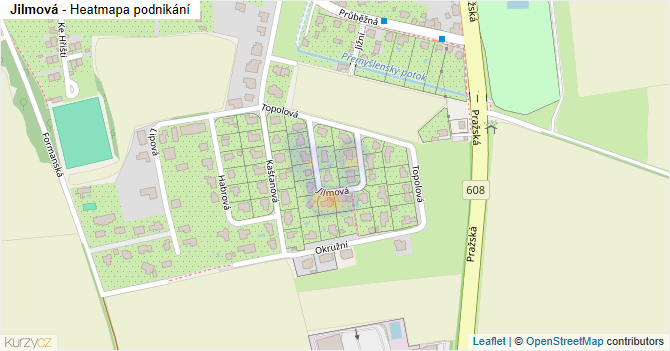 Jilmová - mapa podnikání