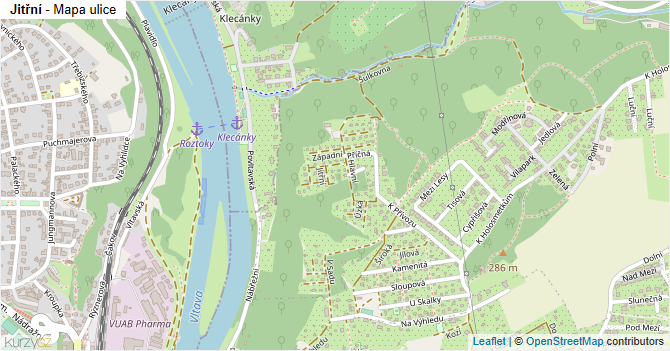 Jitřní - mapa ulice