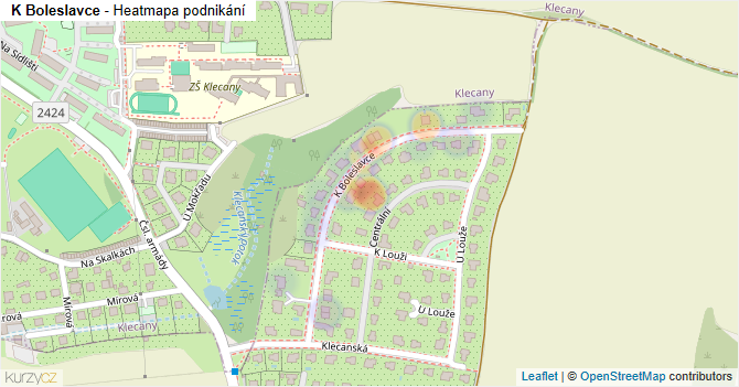 K Boleslavce - mapa podnikání