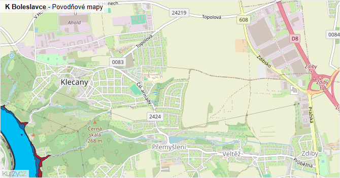 K Boleslavce - záplavové mapy stoleté vody