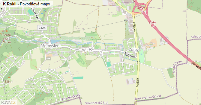 K Rokli - záplavové mapy stoleté vody