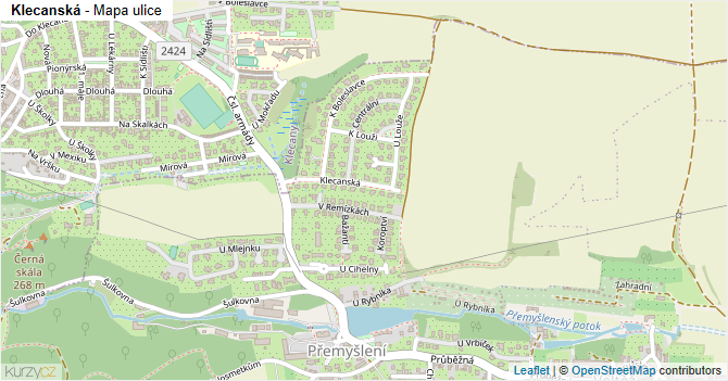 Klecanská - mapa ulice