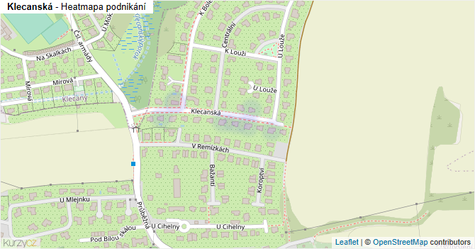 Klecanská - mapa podnikání