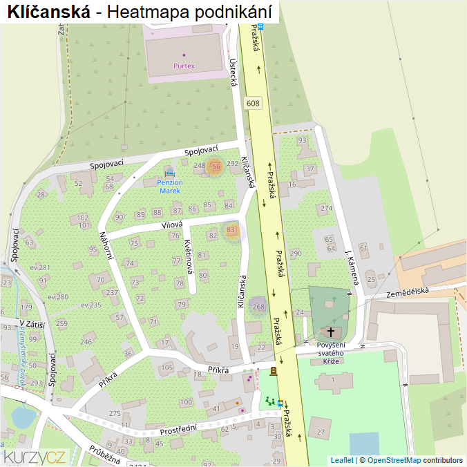 Mapa Klíčanská - Firmy v ulici.