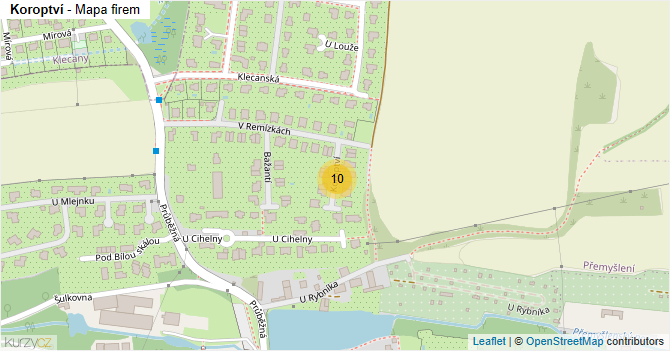 Koroptví - mapa firem
