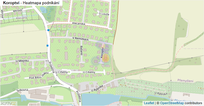 Koroptví - mapa podnikání