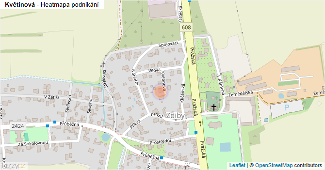 Květinová - mapa podnikání