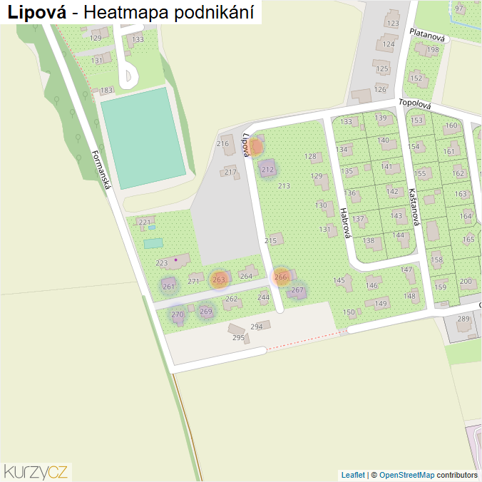 Mapa Lipová - Firmy v ulici.