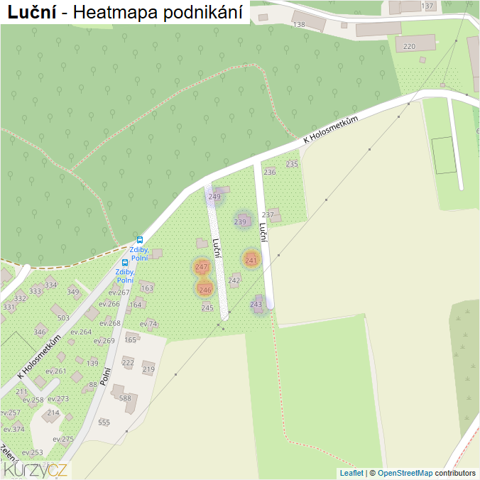 Mapa Luční - Firmy v ulici.