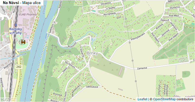 Na Návsi - mapa ulice