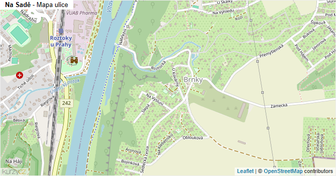 Na Sadě - mapa ulice