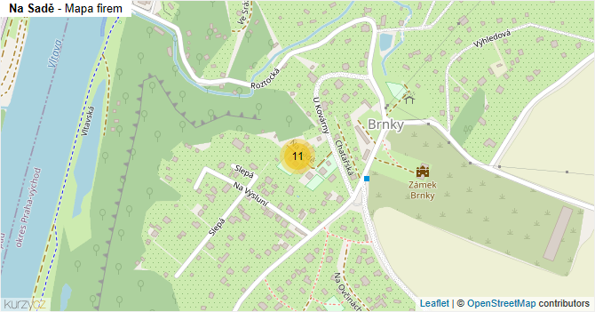 Na Sadě - mapa firem