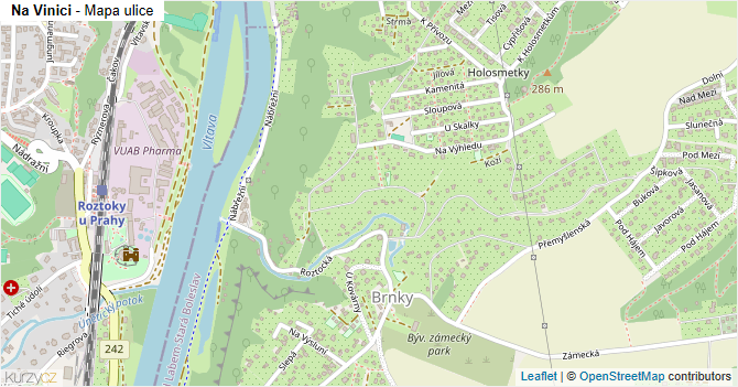 Na Vinici - mapa ulice