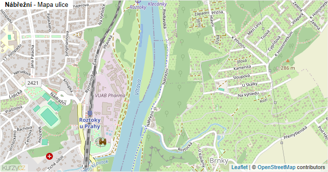 Nábřežní - mapa ulice
