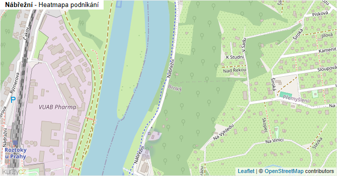 Nábřežní - mapa podnikání