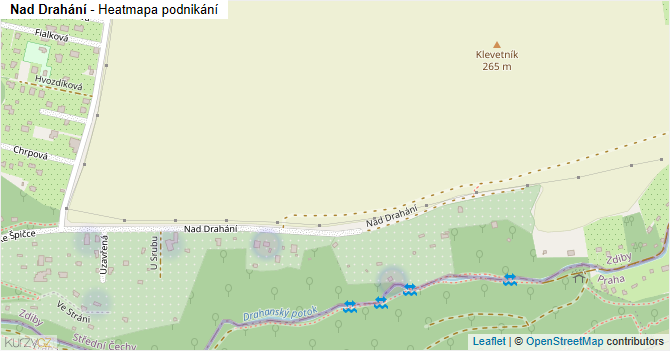 Nad Drahání - mapa podnikání