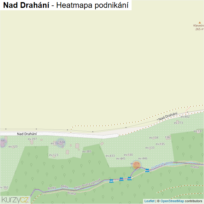 Mapa Nad Drahání - Firmy v ulici.