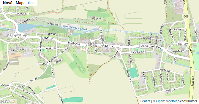 Nová - mapa ulice