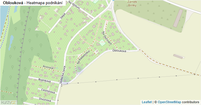 Oblouková - mapa podnikání
