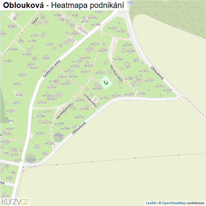 Mapa Oblouková - Firmy v ulici.
