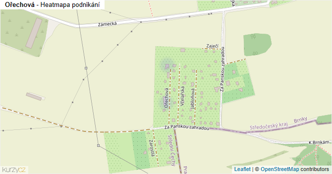 Ořechová - mapa podnikání