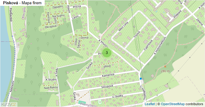 Písková - mapa firem