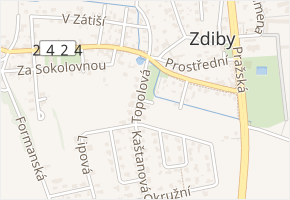 Platanová v obci Zdiby - mapa ulice