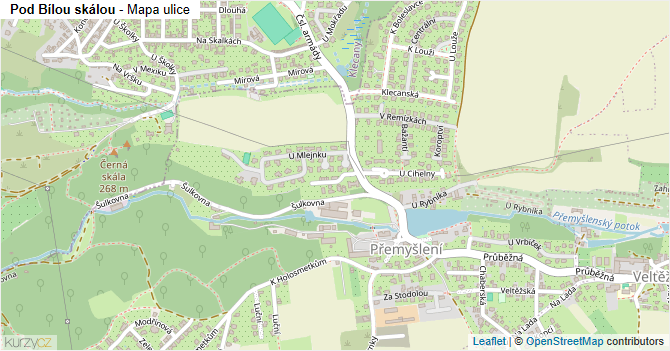 Pod Bílou skálou - mapa ulice