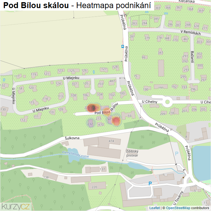 Mapa Pod Bílou skálou - Firmy v ulici.