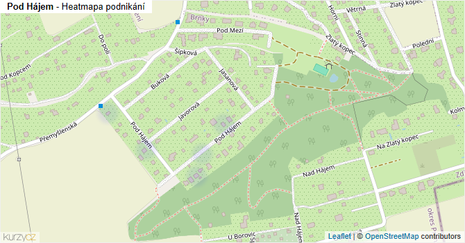 Pod Hájem - mapa podnikání