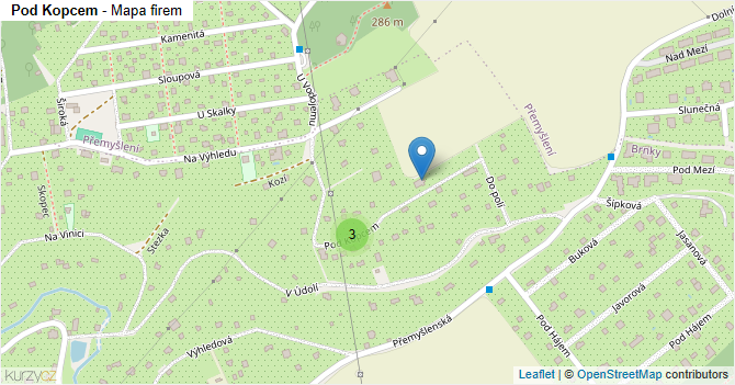 Pod Kopcem - mapa firem