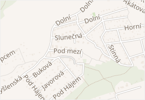 Pod mezí v obci Zdiby - mapa ulice