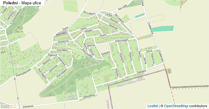 Polední - mapa ulice