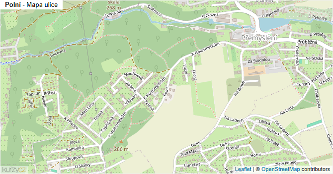 Polní - mapa ulice