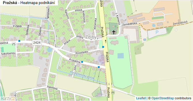 Pražská - mapa podnikání