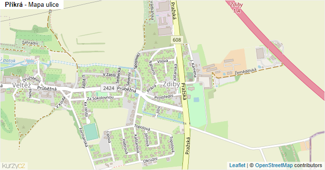 Příkrá - mapa ulice