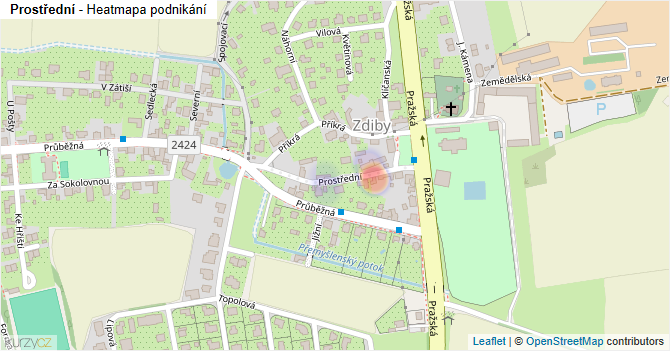 Prostřední - mapa podnikání