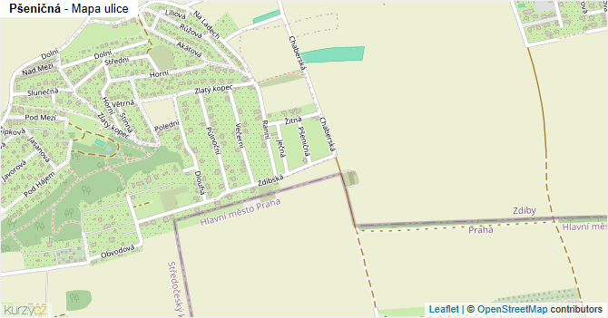Pšeničná - mapa ulice