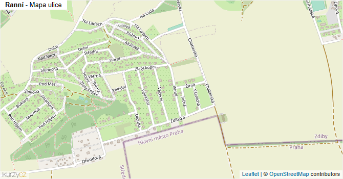 Ranní - mapa ulice