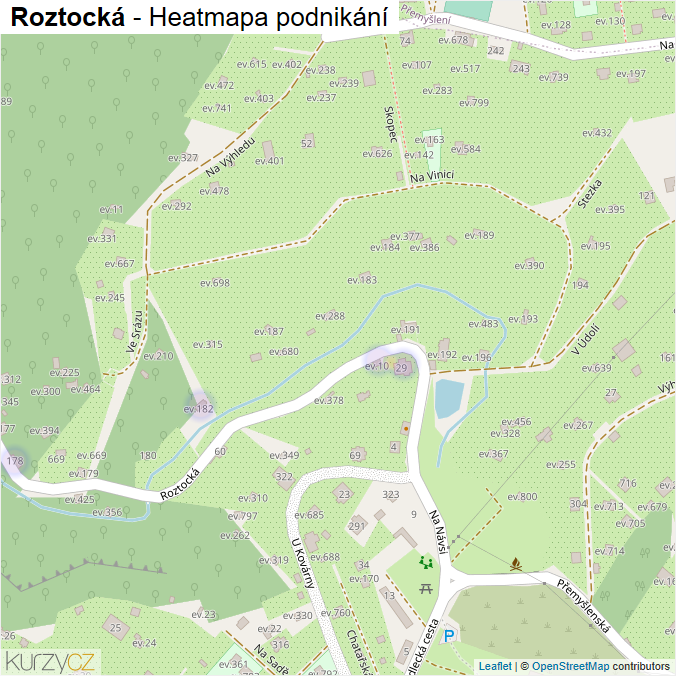 Mapa Roztocká - Firmy v ulici.