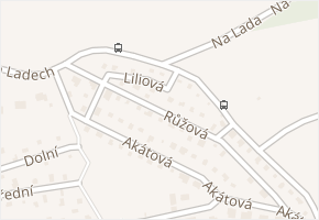 Růžová v obci Zdiby - mapa ulice